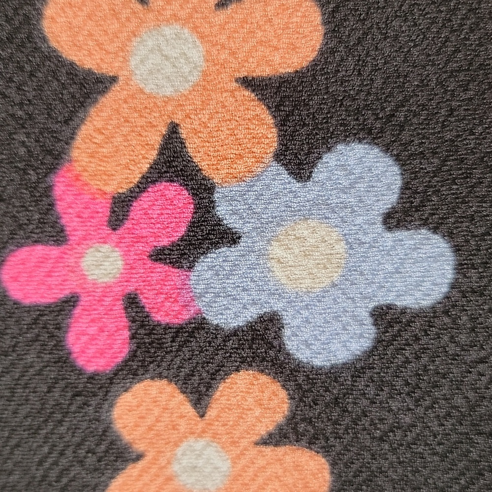 Jenna & Jessie Black Floral Pique Mini Dress Girls 10 Stretch - Picture 10 of 11